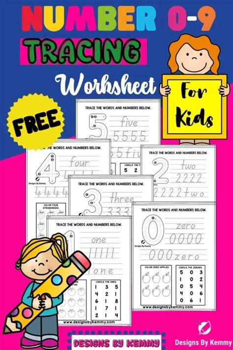 Number Tracing Worksheets 0 9 Kindergarten Worksheets Colorfulfam