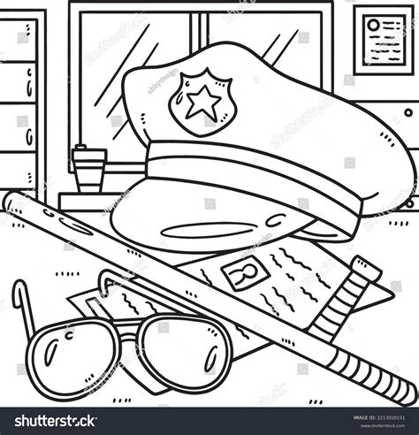 Policeman Hat Coloring Pages