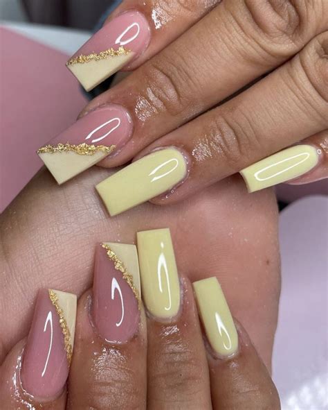 Pin By Tamyia On Fresh Set Acrylic Nails Yellow Gel Nails