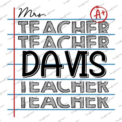 Teacher Personalized Paper Svg Etsy