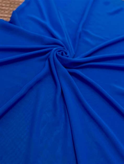 Royal Blue Chiffon Fabric By The Yard Sheer Fabric Light Etsy