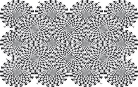 The "Rotating Snakes" perceptual illusion. This image is presented with ...