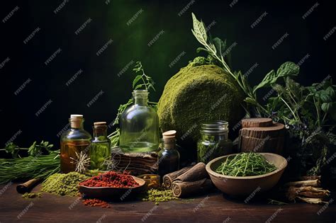 Premium AI Image | Herbal Medicine health care background