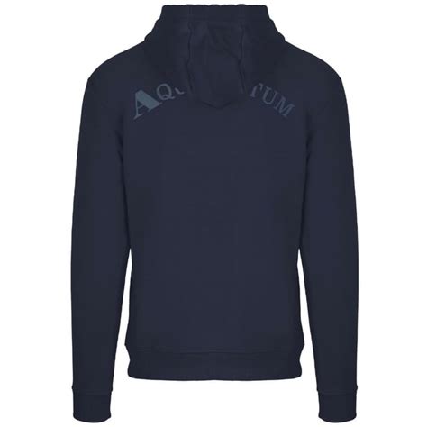 Aquascutum Aq 1851 Patch Logo Navy Blue Hoodie