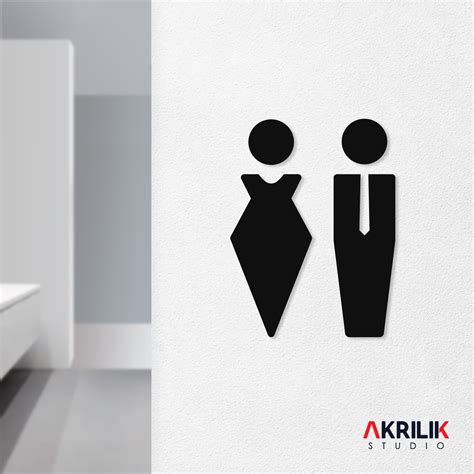 Jual Sign Toilet Akrilik Signage Restroom Icon Label Women Men WC