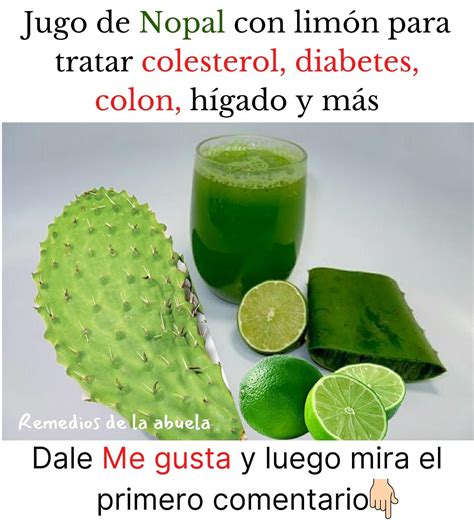 Jugo De Nopal Con Lim N Para Tratar Colesterol Diabetes Colon H Gado