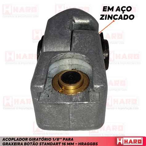 Acoplador Giratório 1 8 para Graxeira Botão Standart 16 mm