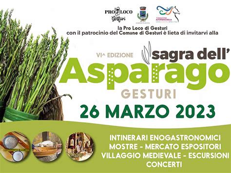 Sagra Dell Asparago Selvatico Gesturi 2023 Programma Del 26 Marzo