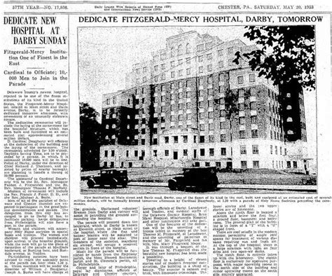 Throwback to Mercy Fitzgerald Hospital Dedication in 1933