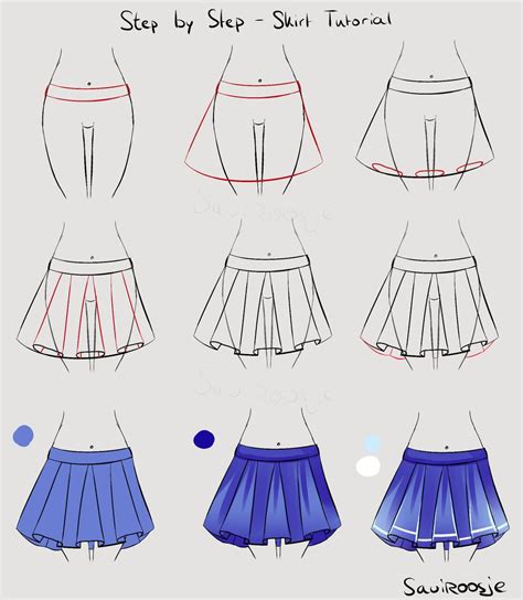 how to draw anime skirts