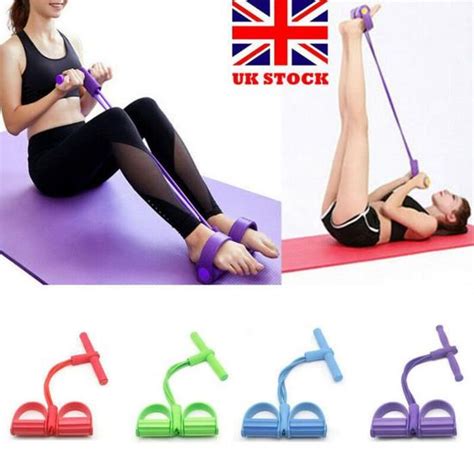 Fitness Gum 4 Tube Bandes De Résistance Latex Pédale Exerciseur Sit Up Pull Rope Expander Bandes