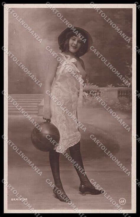 French Risque Nude Woman Ja Stocking Original Rppc Postcard Zg