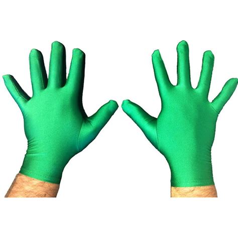 Superhero Gloves Adult Costume Accessory Green Short - One Size ...