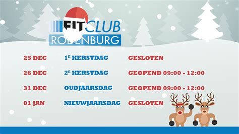 Openingstijden Feestdagen Nieuws Fitclub Rodenburg