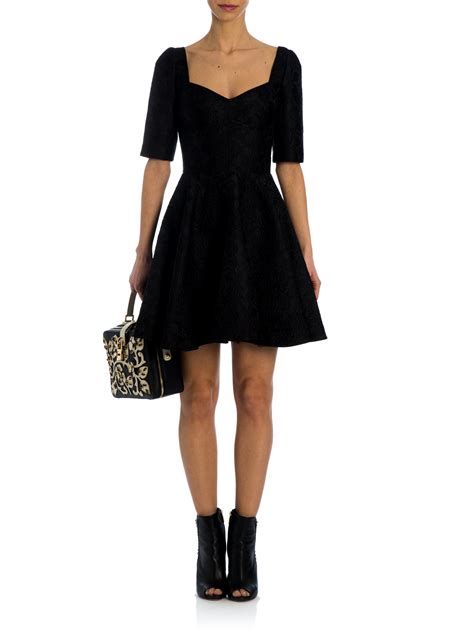 Lyst Dolce And Gabbana Jacquard Bustier Dress In Black