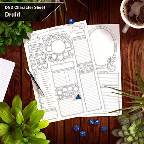 Dnd 5e Druid Character Sheet Interactive Pdf And Printable Versions Etsy