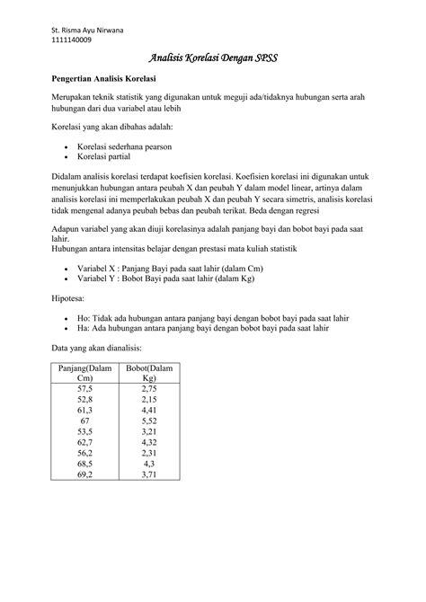 Analisis Korelasi Dengan Spss Pdf