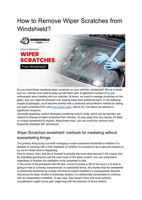 Ppt How To Remove Wiper Scratches From Windshield Powerpoint