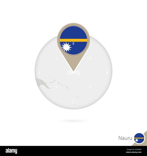 Nauru Map And Flag In Circle Map Of Nauru Nauru Flag Pin Map Of