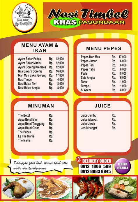 Contoh Desain Daftar Menu Makanan Dan Minuman Makanan Dan Minuman