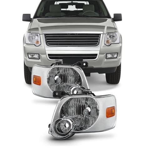 Akkon Chrome Clear Headlights Assembly For Ford Explorer Sport