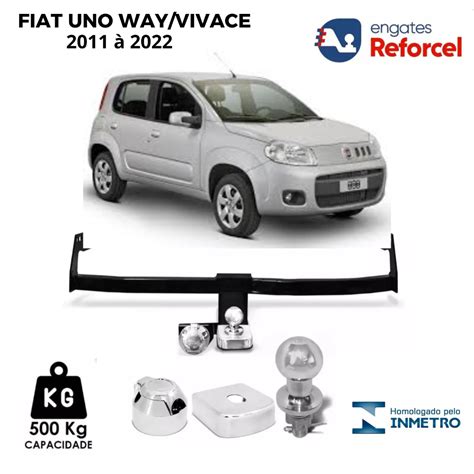 ENGATE REBOQUE FIXO FIAT UNO WAY VIVACE 2011 À 2022 EXCETO SPORT