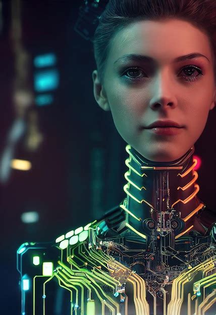 Premium Photo Portrait Of A Futuristic Female Robot An Artistic