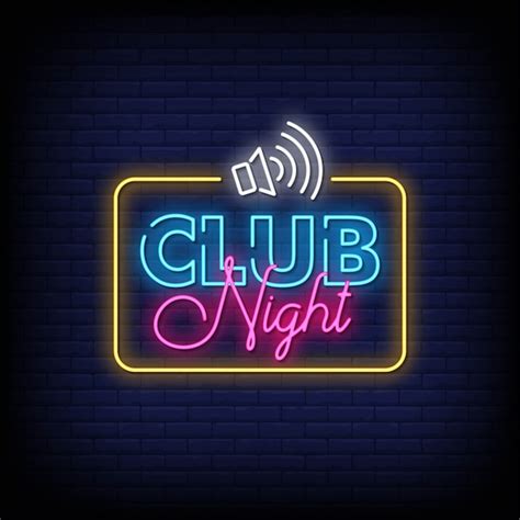 Premium Vector Club Night Neon Signs Style Text