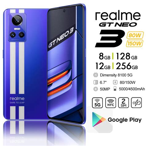 Realme GT Neo 3 Smartphone Vers O CN 5G 80 W 150W Super Charge Dimens O