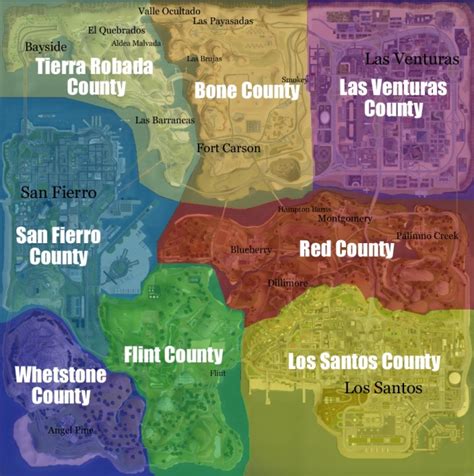 San Andreas Map Colours