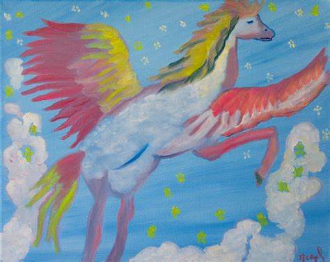 Glorias Dream Pegasus Painting By Meryl Goudey Fine Art America