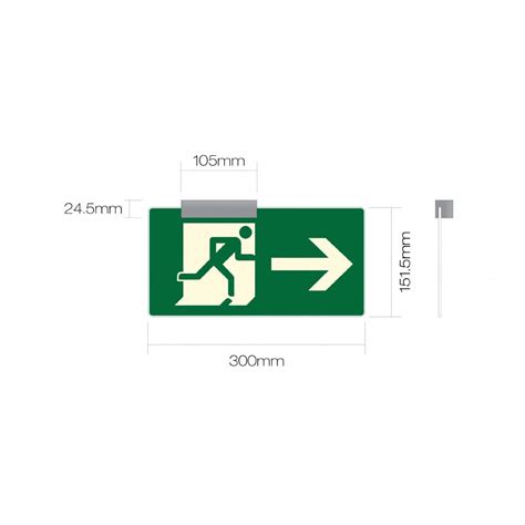 Photoluminescent Fire Exit Sign Ceiling Or Wall Mounted Xblock Bs Iso 7010 Signbox