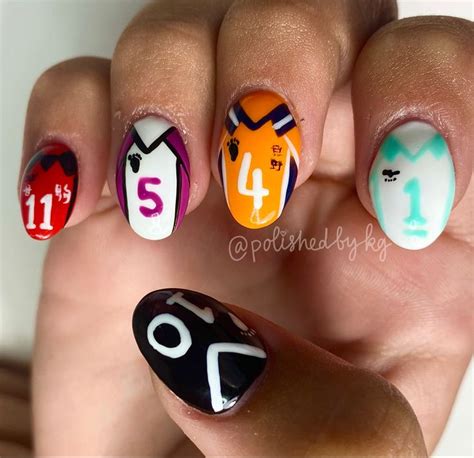 Nail Art Anime Inspo Haikyuu Anime Nails Short Acrylic Nails