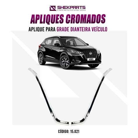 Aplique Cromado Grade Dianteira Kicks 2022 A 2024