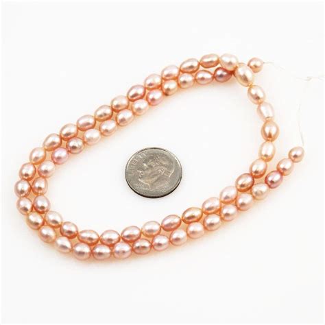 Pink Freshwater Pearl Oval Beads Strand Pink Freshwater Pearls How