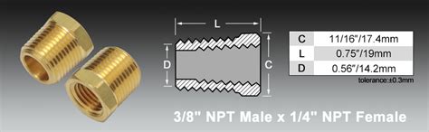 Boeray 38 Inch Npt Male Thread To 14 Inch Female Npt Thread Brass Pipe Fitting