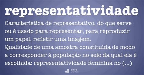 Representatividade Dicio Dicionário Online de Português