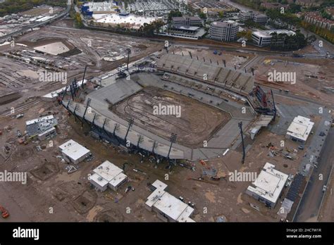 An Aerial View Of The Snapdragon Stadium Construction Site On The