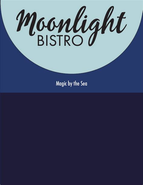 Moonlight Bistro Menu Cover on Behance