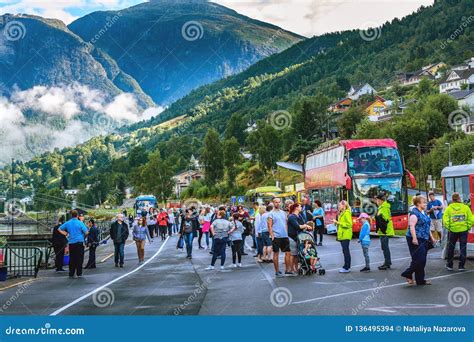 Norway Olden Tourist Train And Bus Editorial Photo