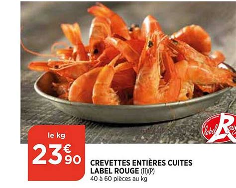 Promo Crevettes Enti Res Cuites Label Rouge Chez Atac Icatalogue Fr