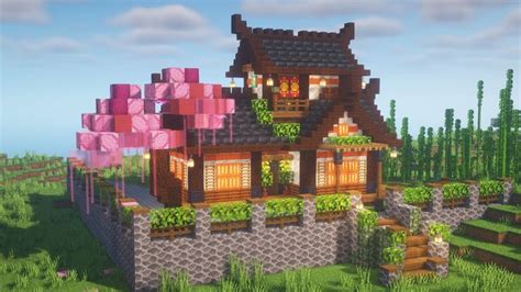 Minecraft Japanese House Tutorial [Japanese Village EP 9] | Minecraft japanese house, Minecraft ...