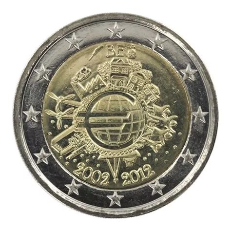 2 EUROS COMMÉMORATIVE Belgique 2012 pour les 10 ans de l euro 2002