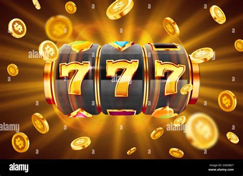 Golden slot machine wins the jackpot. 777 Big win concept. Casino ...