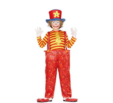 Costume Da Pagliaccio Rosso Per Bambino