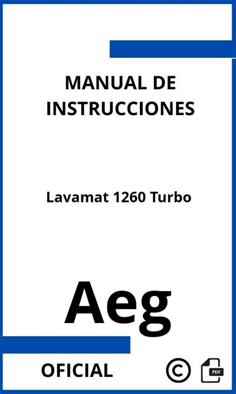 Manual de Instrucciones Aeg Lavamat 1260 Turbo 】2025