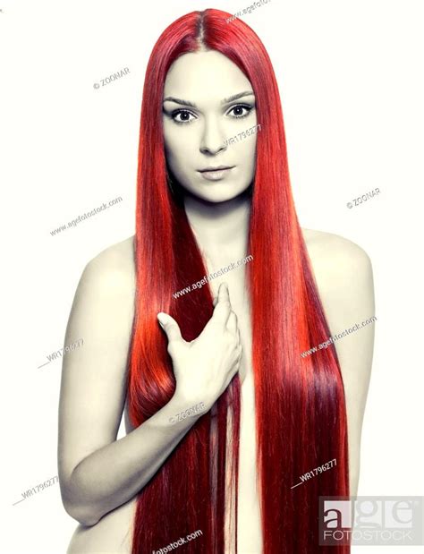 Nude Woman With Long Red Hair Stock Photo Picture And Royalty Free