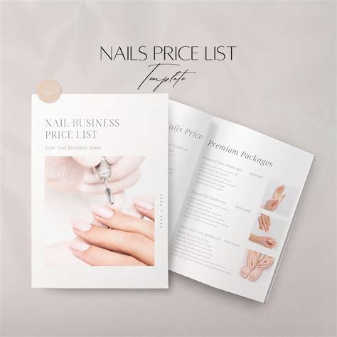 Nail Price List Template, Editable Nail Art Salon Pricing Guide