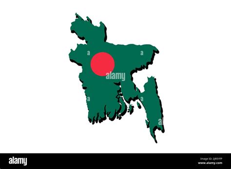 Silhouette Of The Map Of Bangladesh With Its Flag Stock Photo Alamy