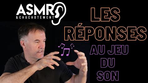 Le jeu du son Les réponses ASMR YouTube